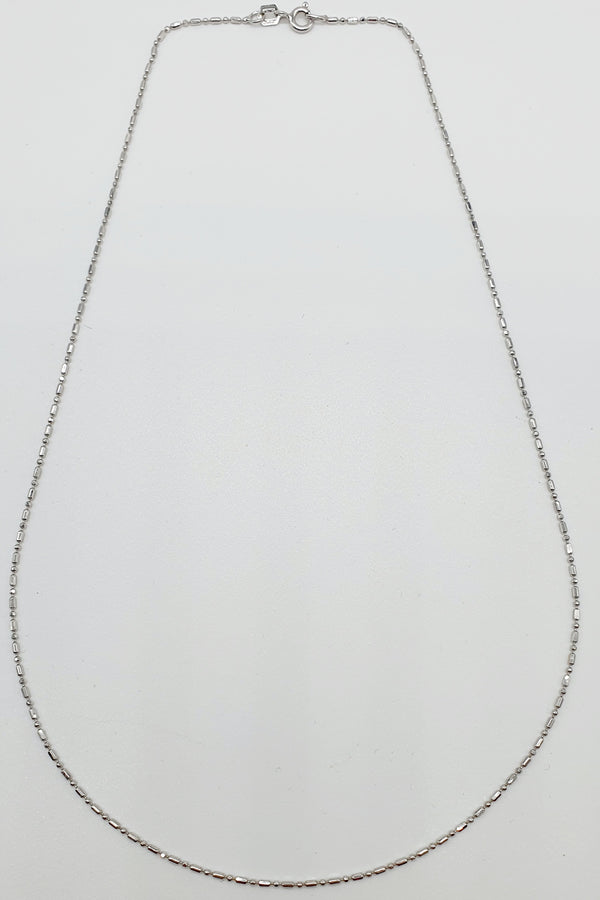 COLLANA ORO BIANCO 18K 750 LINEA PUNTO PICCOLA GR.3,16 CM.45
