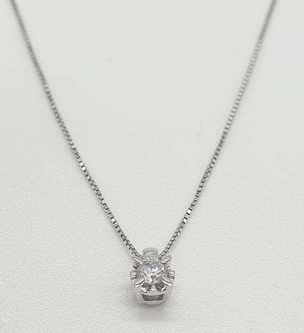 PUNTO LUCE ORO BIANCO 18K 750 DIAMANTE 0,07 GR.0,96