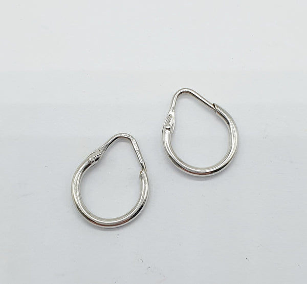 ORECCHINI ORO BIANCO 18K 750 CERCHIETTO LISCI H.1 CM LARG.1 CM GR.0,90