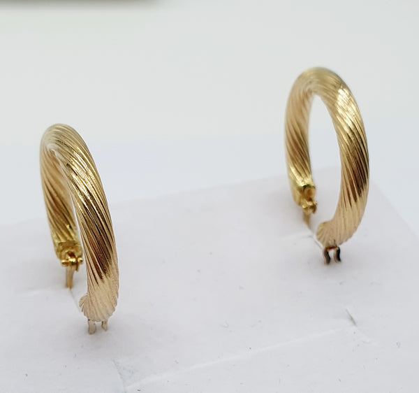 ORECCHINI ORO GIALLO 18K 750 TORCION LARGH.2 CM SPESS.3MM GR.3,24