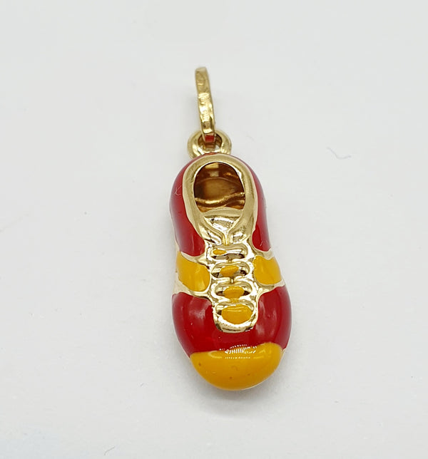 CIONDOLO ORO GIALLO 18K 750 SCARPINO ROMA SMALTATO GR.1,66