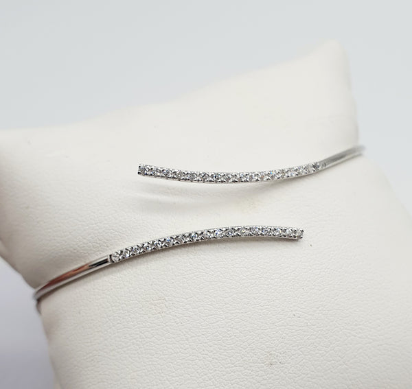 179B.25 BRACCIALE RIGIDO ORO BIANCO 18K 750 GR.4 ZIRCONI