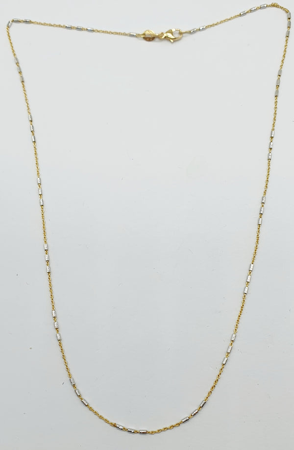 COLLANA ORO GIALLO E BIANCO 18K 750 GR.2,45 CM.40