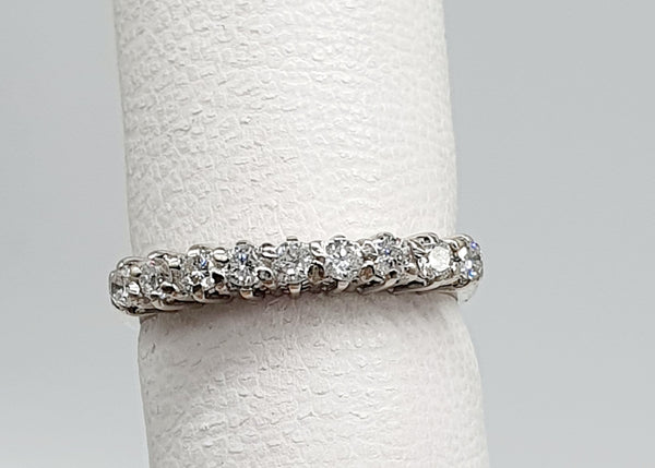 ANELLO RIVIERA ORO BIANCO 18K 750 BRILLANTI 0,80 CT TOTALI GR.2,87