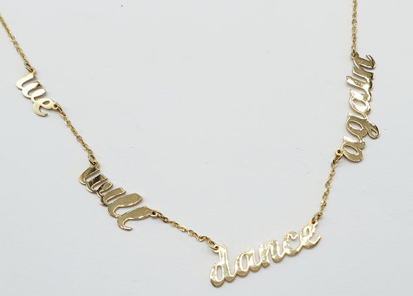COLLANA ORO GIALLO 18K 750 "WE ..WILL..DANCE AGAIN ...." GR.2,82 CM. 43