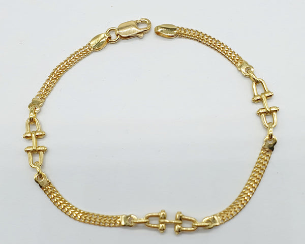 BRACCIALE ORO GIALLO 18K 750 STAFFE GR.5,05 CM.18