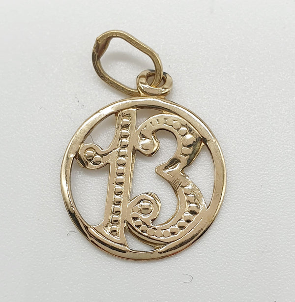 CIONDOLO ORO GIALLO 18K 750 N°13 GR.1,17 LARGH. 1,5 CM H.1,5 CM