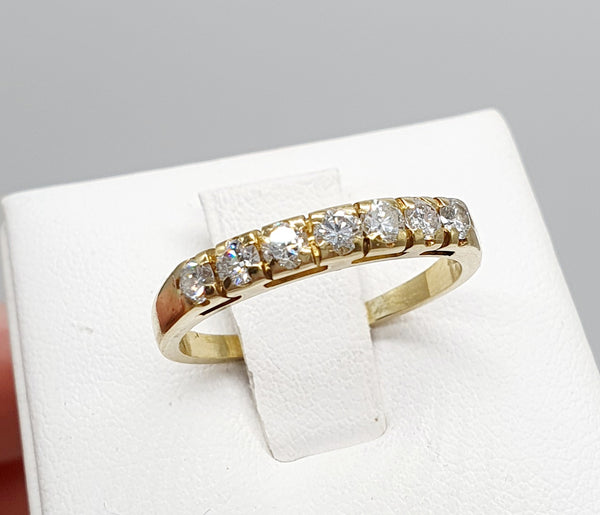 ANELLO RIVIERA ORO GIALLO 18K 750 BRILLANTI 0,95 CT TOTALI GR.3,24