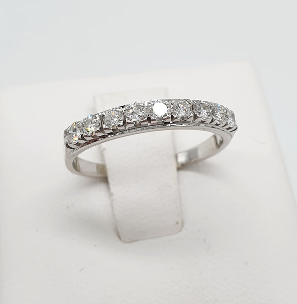 ANELLO RIVIERA ORO BIANCO 18K 750 GR.2,67 BRILLANTI 0,54 CT TOTALI