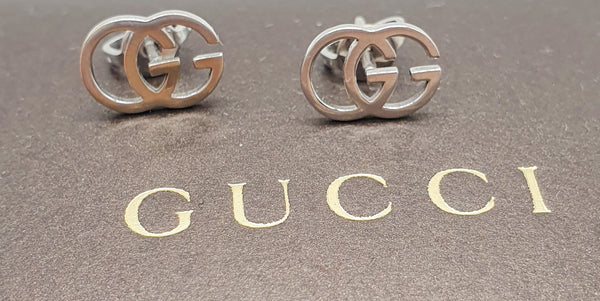 ORECCHINI "GUCCI" RUNNING G ORO BIANCO 18K 750 GR.1,85