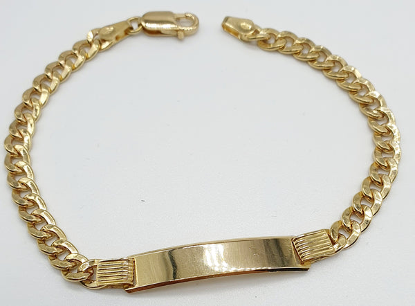 BRACCIALE ORO GIALLO 18K 750 TARGHETTA CENTRALE GR. 10,40 CM.21