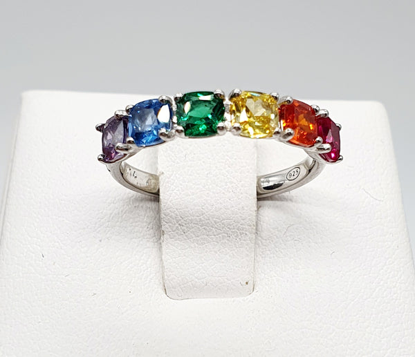 ANELLO BROSWAY ARGENTO 925 ZIRCONI MULTICOLOR