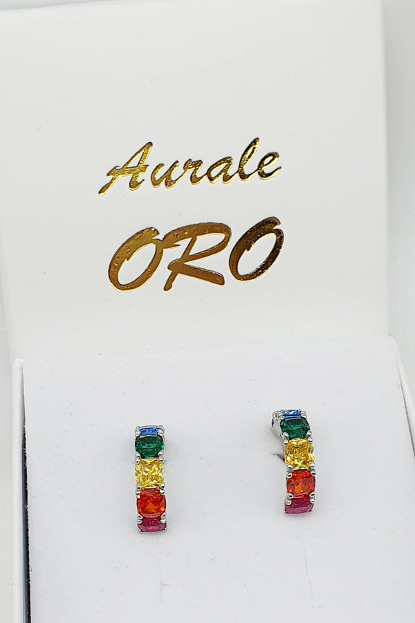 ORECCHINI BROSWAY ARGENTO 925 ZIRCONI MULTICOLOR