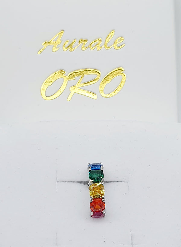 MONO ORECCHINO BROSWAY ARGENTO 925 ZIRCONI MULTICOLOR