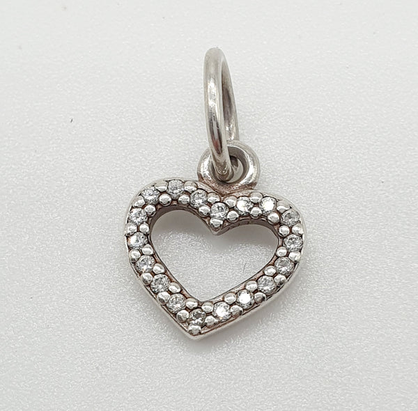 CIONDOLO "PANDORA" ARGENTO 925 CUORE CONTORNATO ZIRCONI GR.4,67