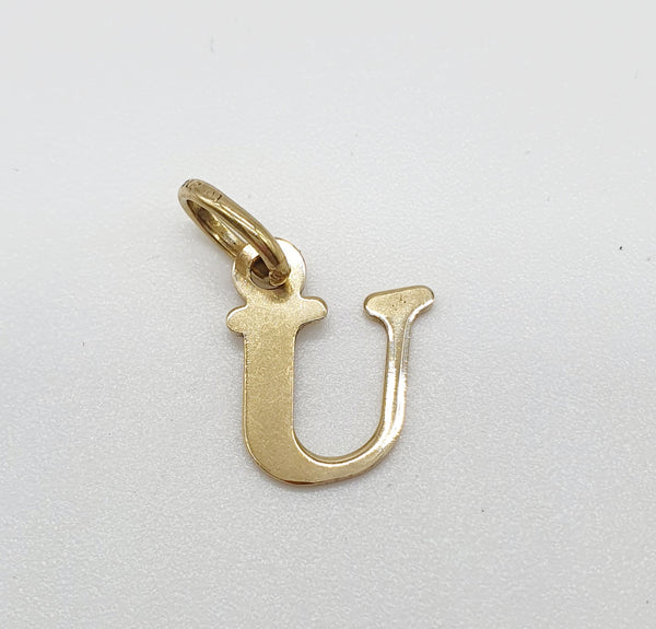 CIONDOLO ORO GIALLO 18K 750 LETTERA "U" GR.0,85
