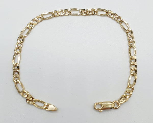 BRACCIALE ORO GIALLO 18K 750 MAGLIA 3+1 CM.19 GR.3,89