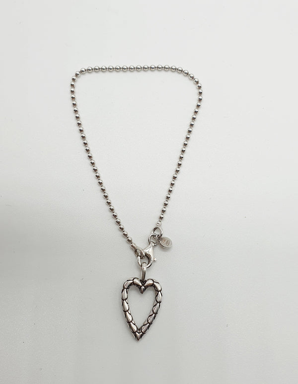 BRACCIALE ARGENTO 925 CON CIONDOLO A CUORE CM. 18 GR.4,67