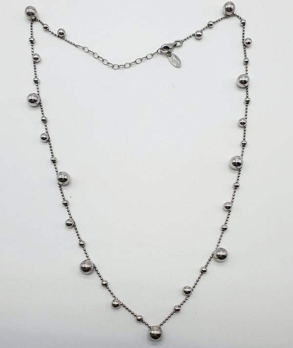 COLLANA "AMEN" SFERE PICCOLE E GRANDI ARGENTO 925 CM.45 GR.4,67