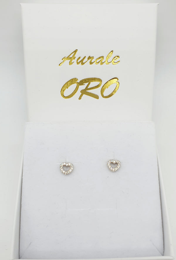 ORECCHINI ARGENTO 925 PICCOLI CUORI CON ZIRCONI GR.4,67