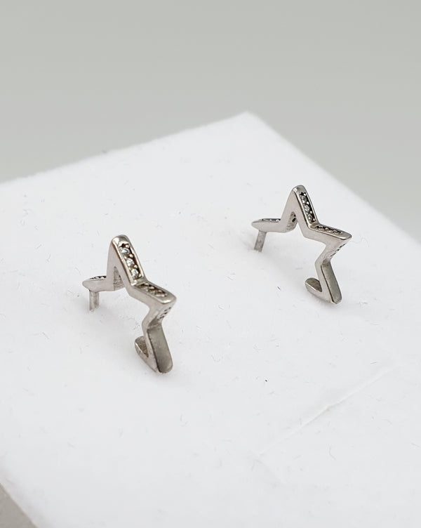 ORECCHINI ARGENTO 925 A STELLA CON PICCOLI ZIRCONI GR.4.67