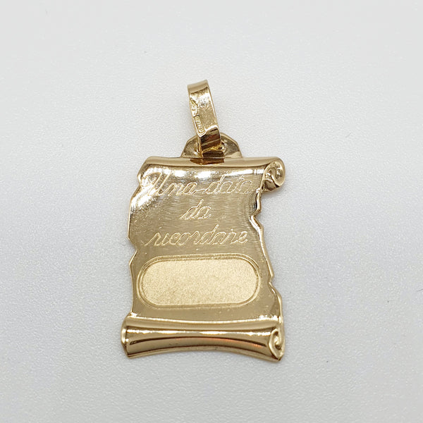 CIONDOLO ORO GIALLO 18K 750 PERGAMENA GR.2,68