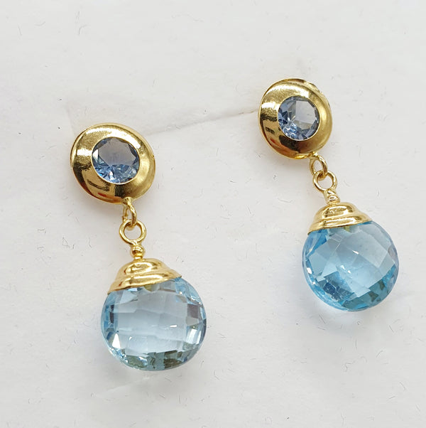 ORECCHINI ORO GIALLO 18K 750 TOPAZI GR.3,6
