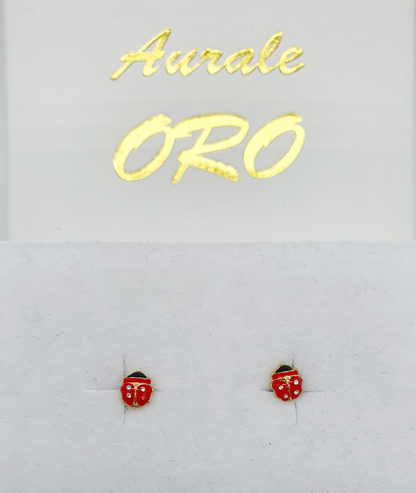 ORECCHINI PICCOLA COCCINELLA ORO 9K GR.0,28