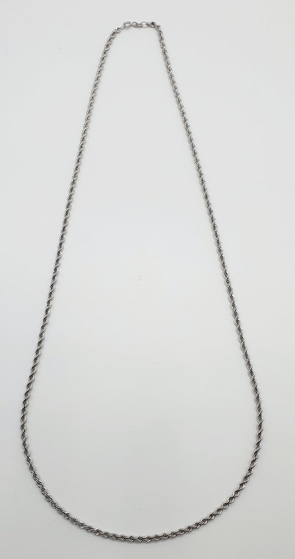 COLLANA ORO BIANCO 18K 750 MODELLO MAGLIA TORCION GR.5,70 CM.60