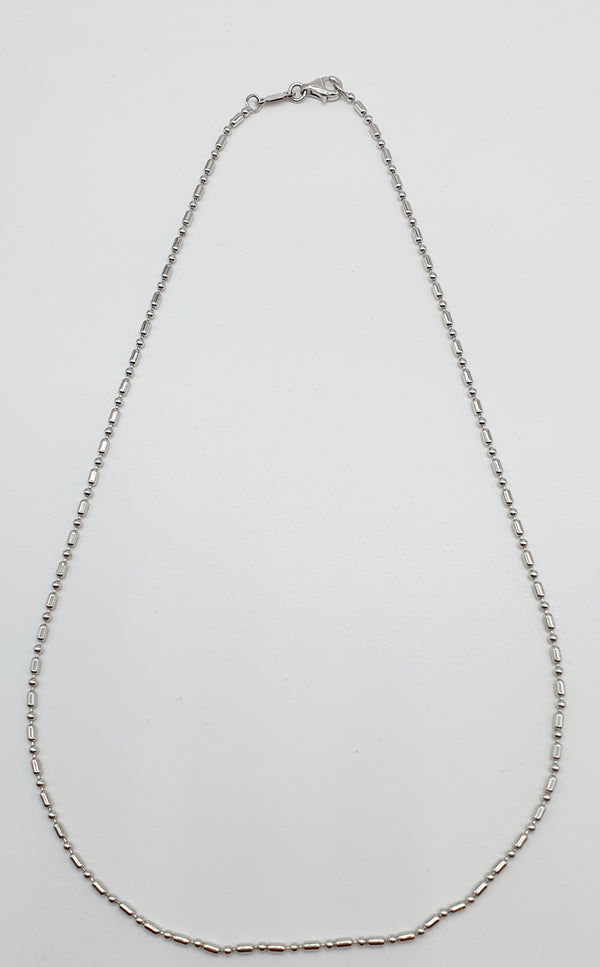 COLLANA ORO BIANCO 18K 750 PUNTO LINEA GRANDE GR.7,40 CM.45