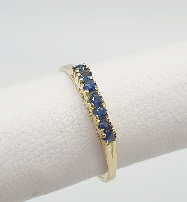 ANELLO ORO GIALLO 18K 750 ZAFFIRI GR.1,87