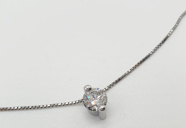 PUNTO LUCE ORO BIANCO 18K 750 BRILLANTE CENTRALE 0,50CT PUREZZA VS/G GR.3,20