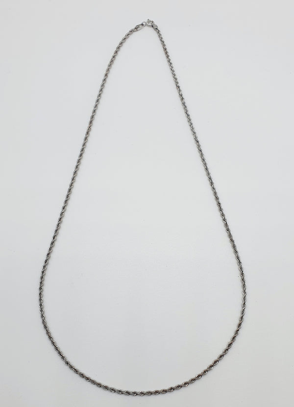 COLLANA ORO BIANCO 18K 750 MODELLO TORCION CM.50 MISURA MAGLIA 2MM GR.2,74