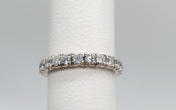 ANELLO ORO BIANCO 18K 750 MODELLO INFINITY TUTTO CONTORNATO DI BRILLANTI 1,5 CT TOTALI MISURA 17