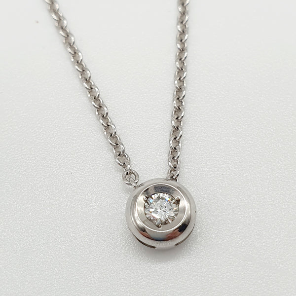 PUNTO LUCE ORO BIANCO 18K 750 DIAMANTE CENTRALE 0,16 CT GR.3,67