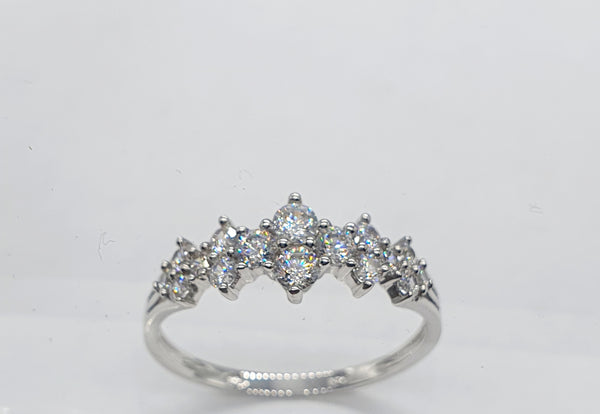 ANELLO ORO BIANCO 9K ZIRCONI