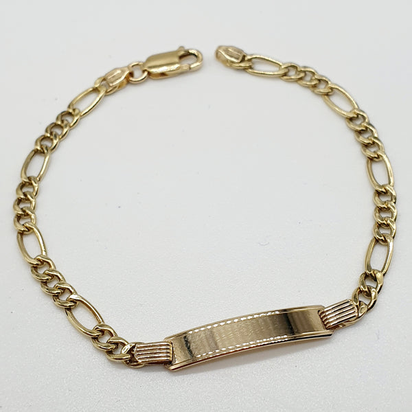 BRACCIALE ORO GIALLO 18K 750 TARGHETTA CENTRALE CM.18 GR,5,58