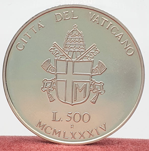 MONETA COMMEMORATIVA L. 500 CITTA DEL VATICANO ARGENTO 835 GR. 11,02
